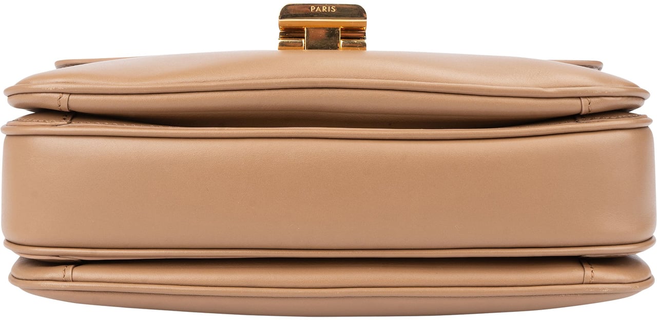 Celine Céline Leather C Chain Crossbody Bag Bruin