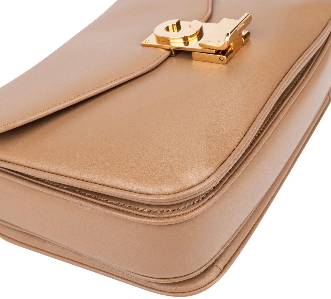 Celine Céline Leather C Chain Crossbody Bag Bruin