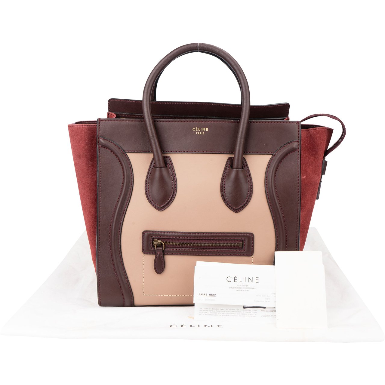Celine Céline Tricolor Leather Luggage Handbag Divers
