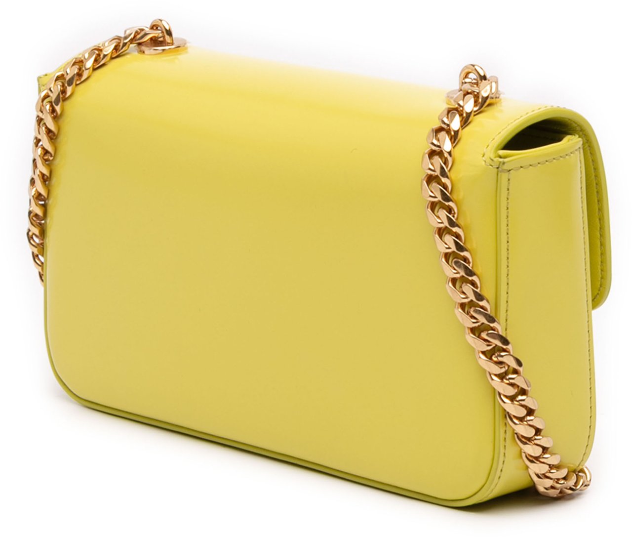 Celine Shiny Calfskin Claude Chain Shoulder Bag Geel