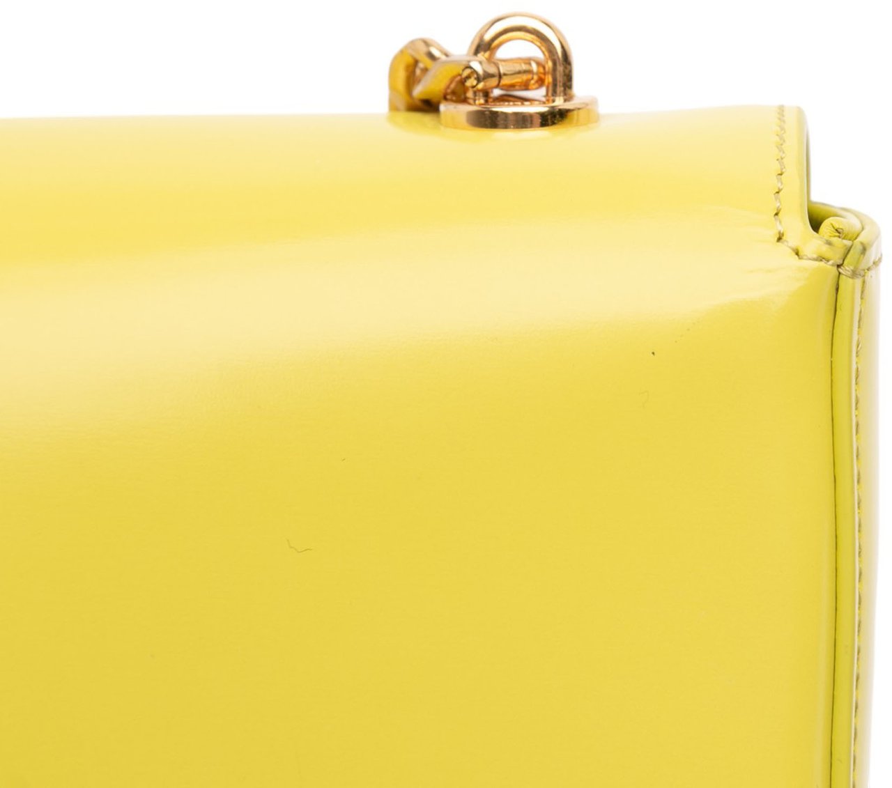 Celine Shiny Calfskin Claude Chain Shoulder Bag Geel