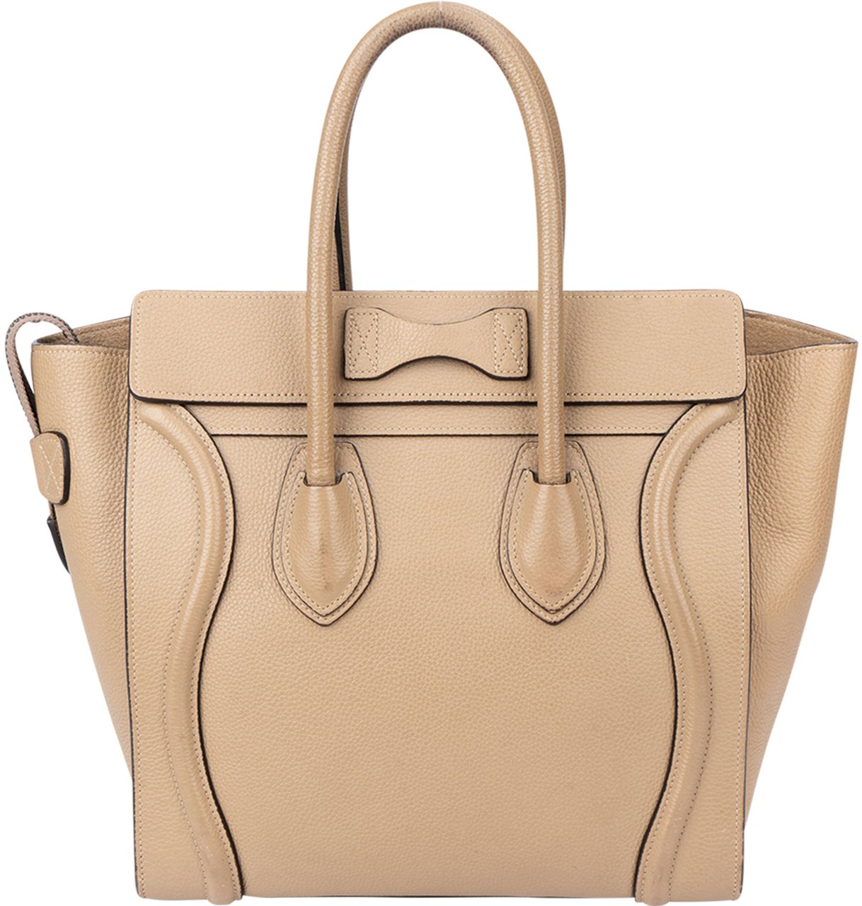 Celine Céline Taupe Leather Luggage Handbag Bruin