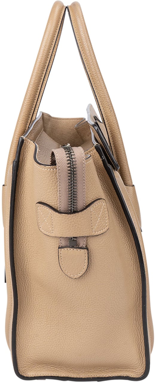 Celine Céline Taupe Leather Luggage Handbag Bruin