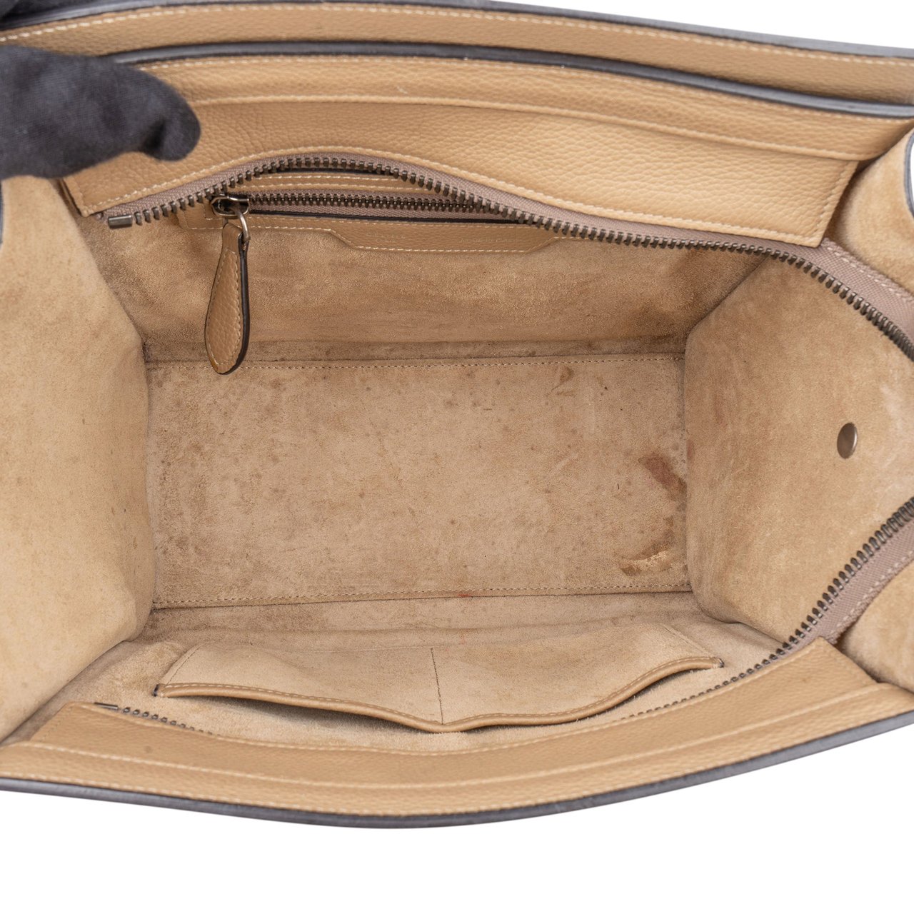 Celine Céline Taupe Leather Luggage Handbag Bruin