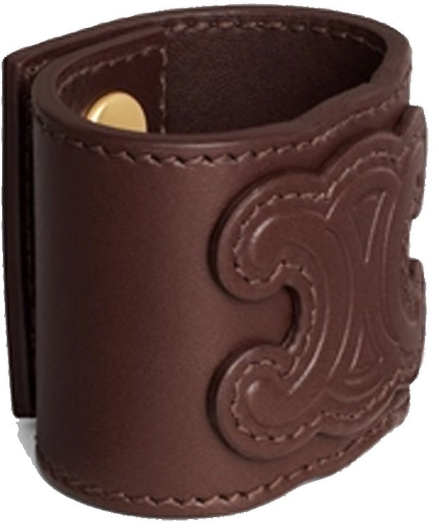 Celine Leather Hair Cuff Bruin