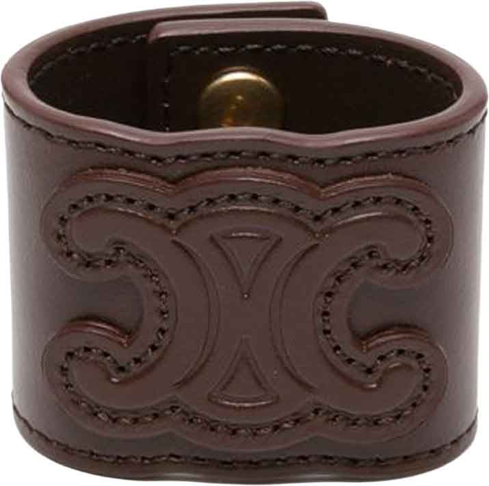 Celine Leather Hair Cuff Bruin