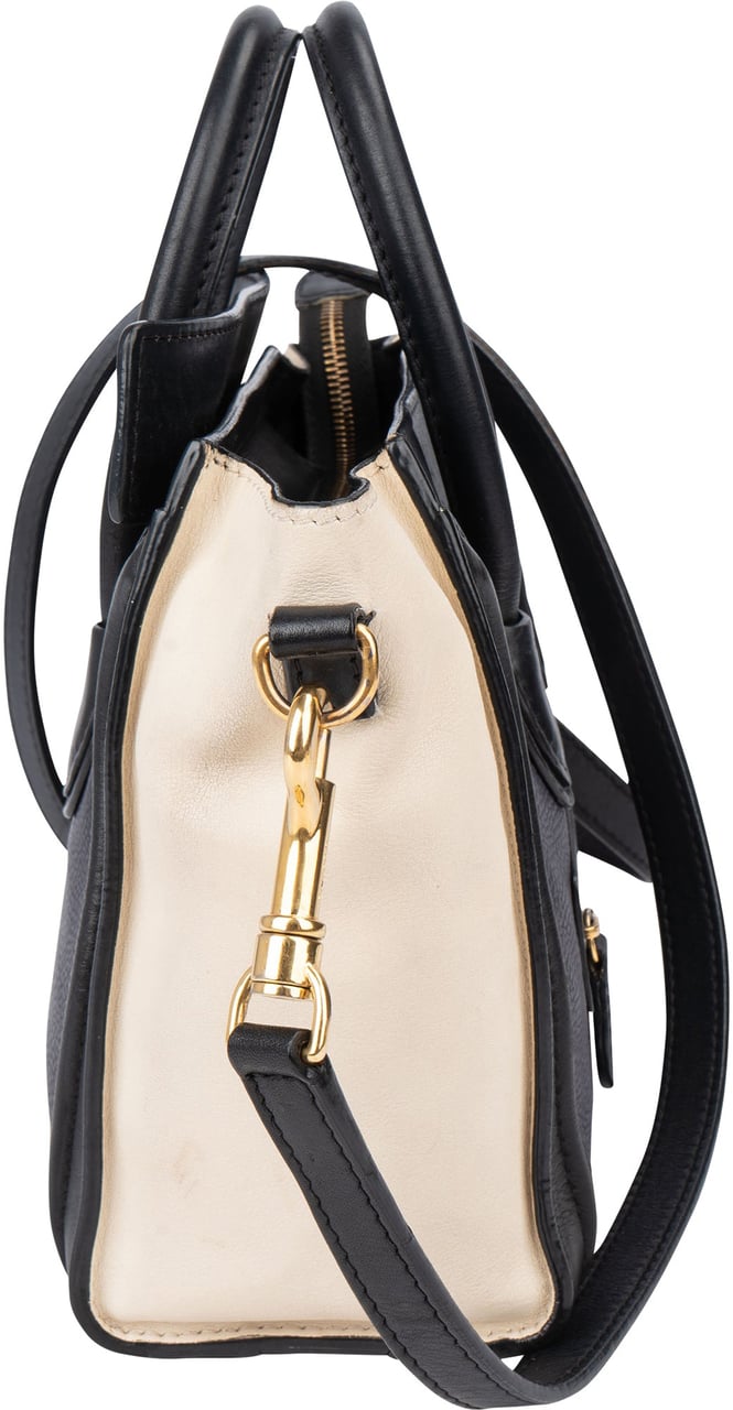 Celine Céline Tricolor Leather Luggage Handbag Zwart