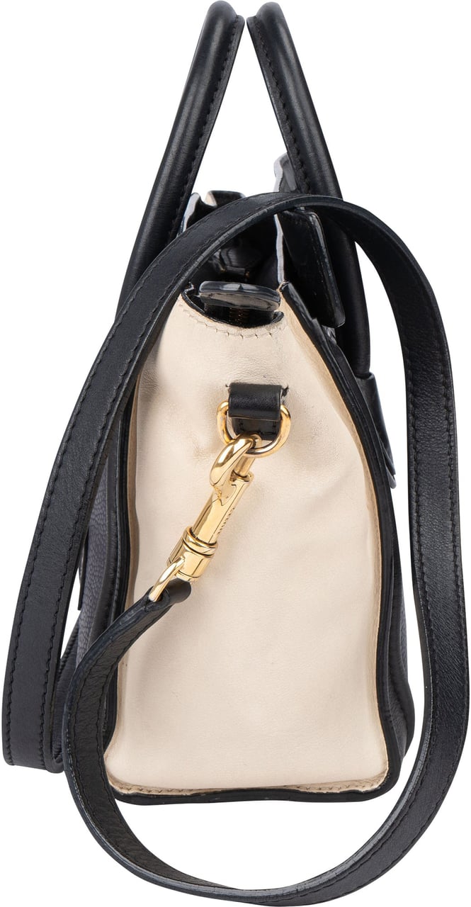 Celine Céline Tricolor Leather Luggage Handbag Zwart