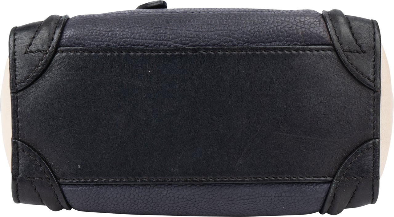 Celine Céline Tricolor Leather Luggage Handbag Zwart