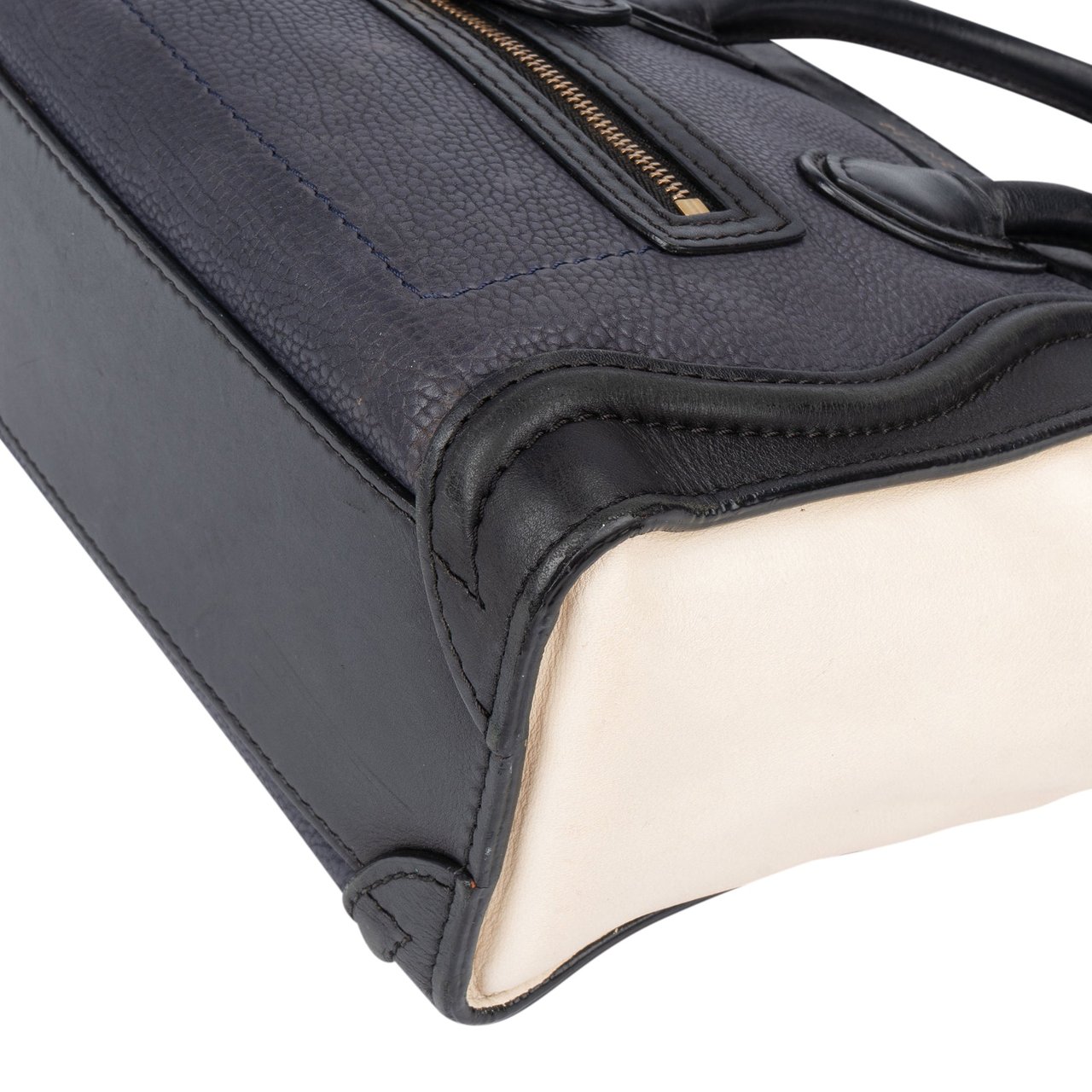 Celine Céline Tricolor Leather Luggage Handbag Zwart