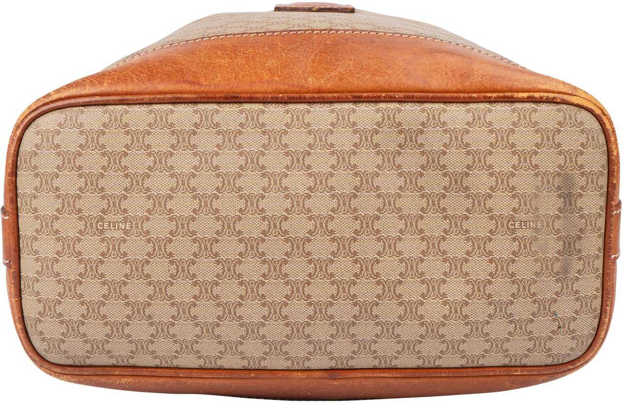 Celine Celine Maccadam Monogram Bucket Shoulder Bag Bruin