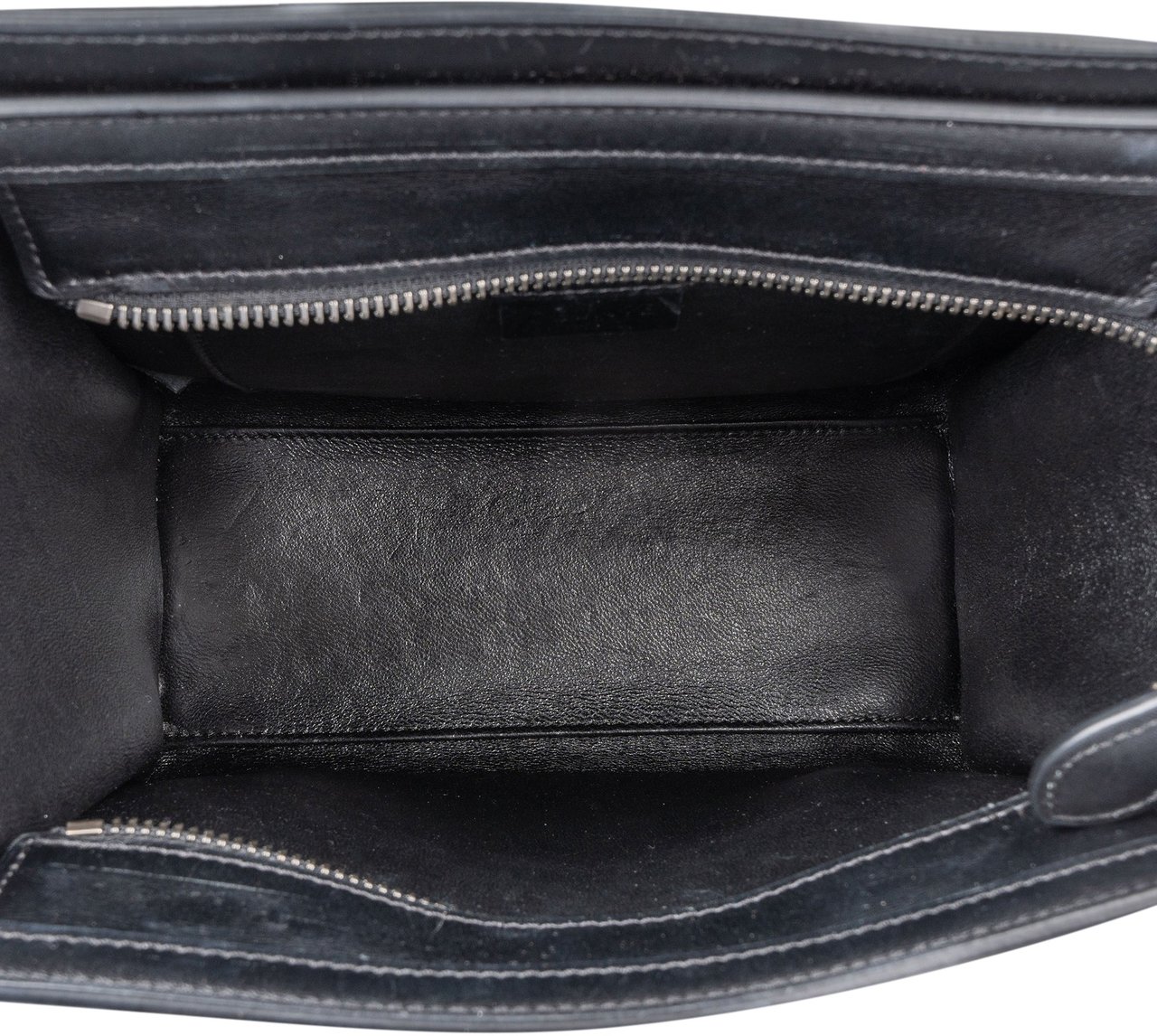 Celine Céline Tricolor Leather Luggage Handbag Zwart