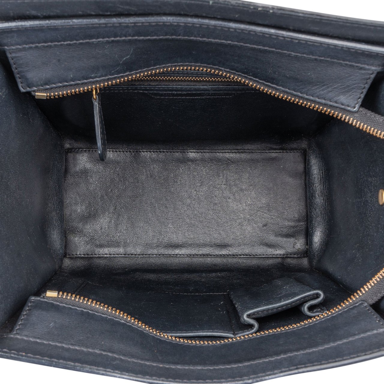 Celine Céline Tricolor Leather Luggage Handbag Zwart