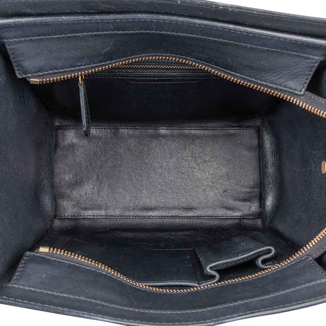 Celine Céline Tricolor Leather Luggage Handbag Zwart