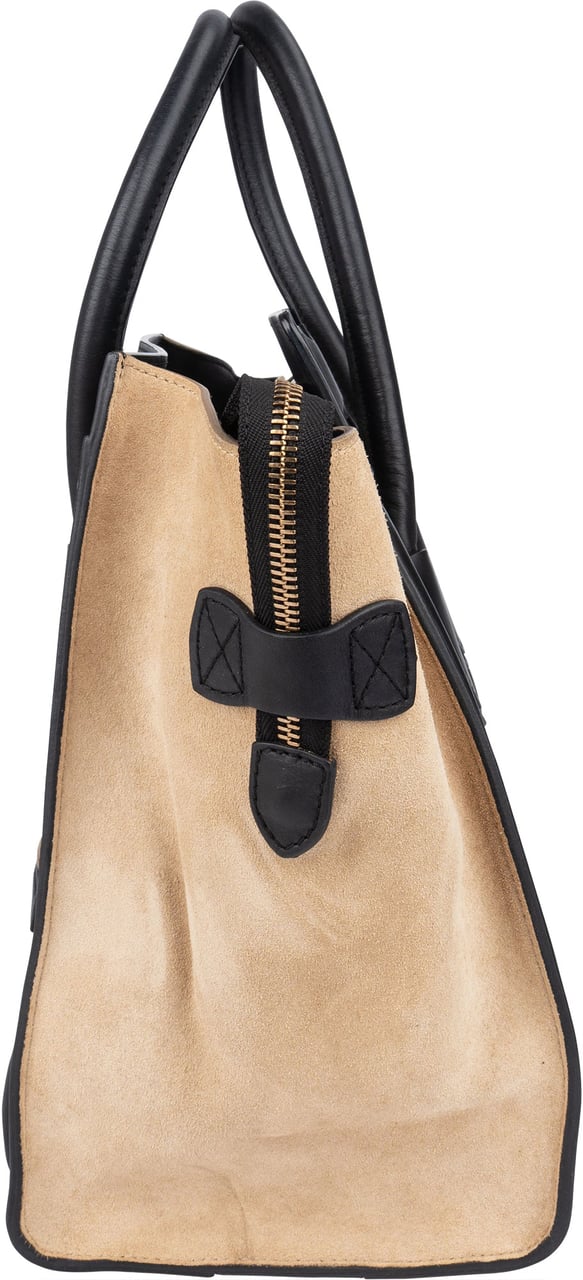 Celine Céline Tricolor Leather Luggage Handbag Zwart