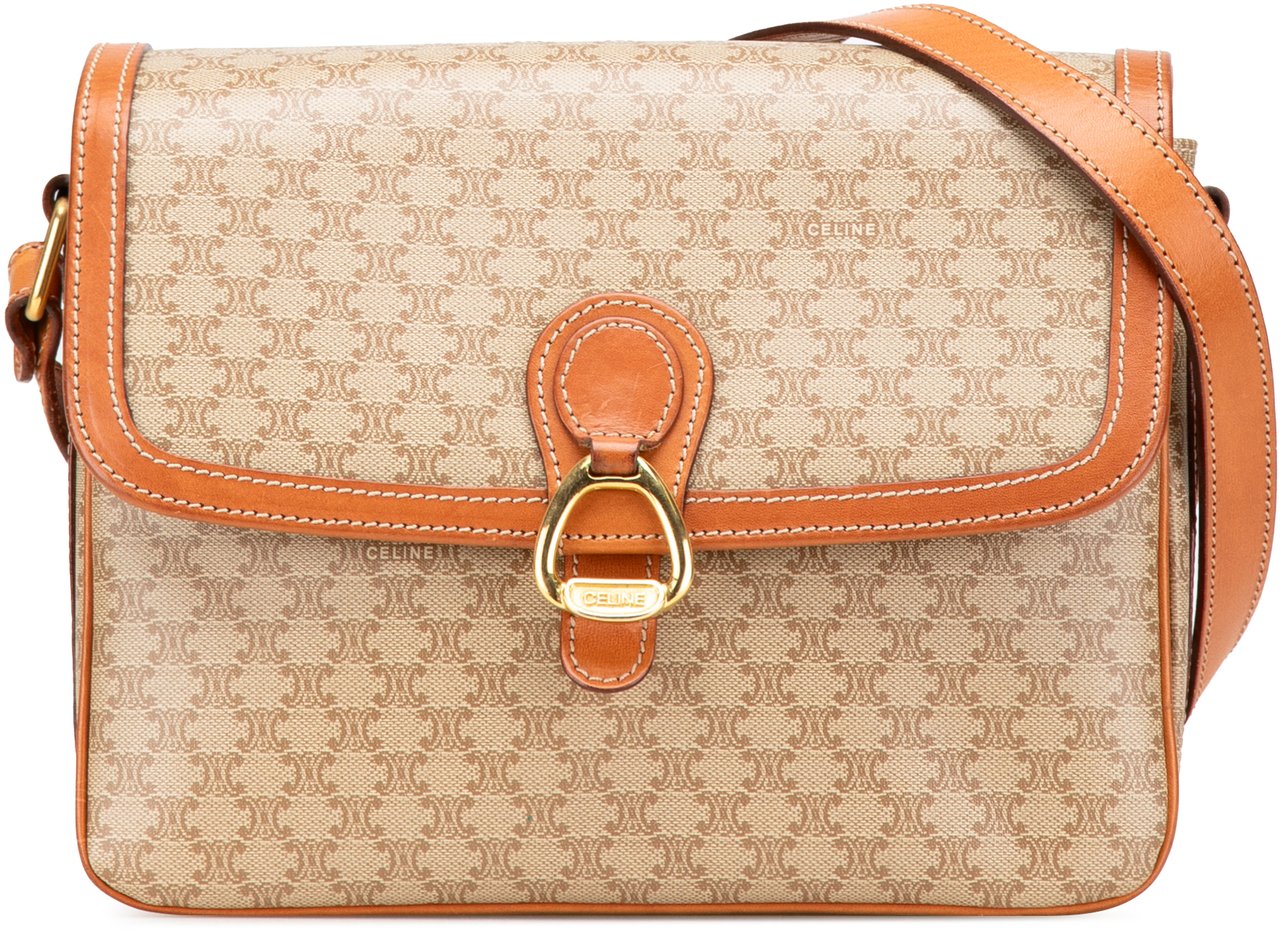 Celine Macadam Coated Canvas Crossbody Bruin
