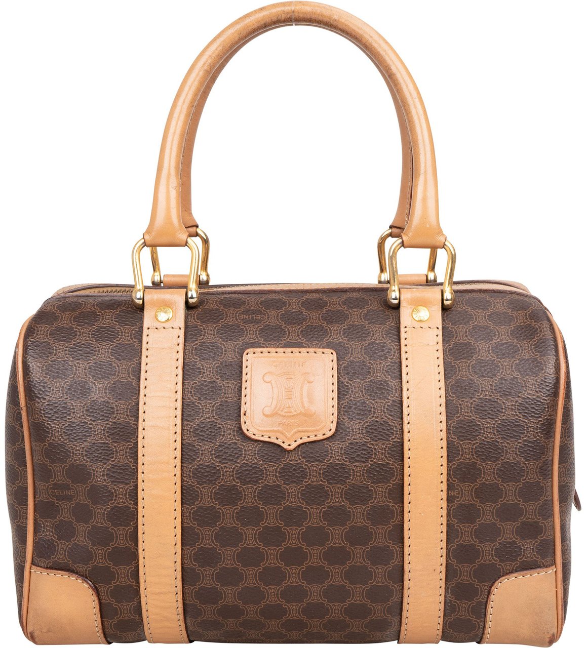 Celine Celine Maccadam Monogram Handbag Bruin