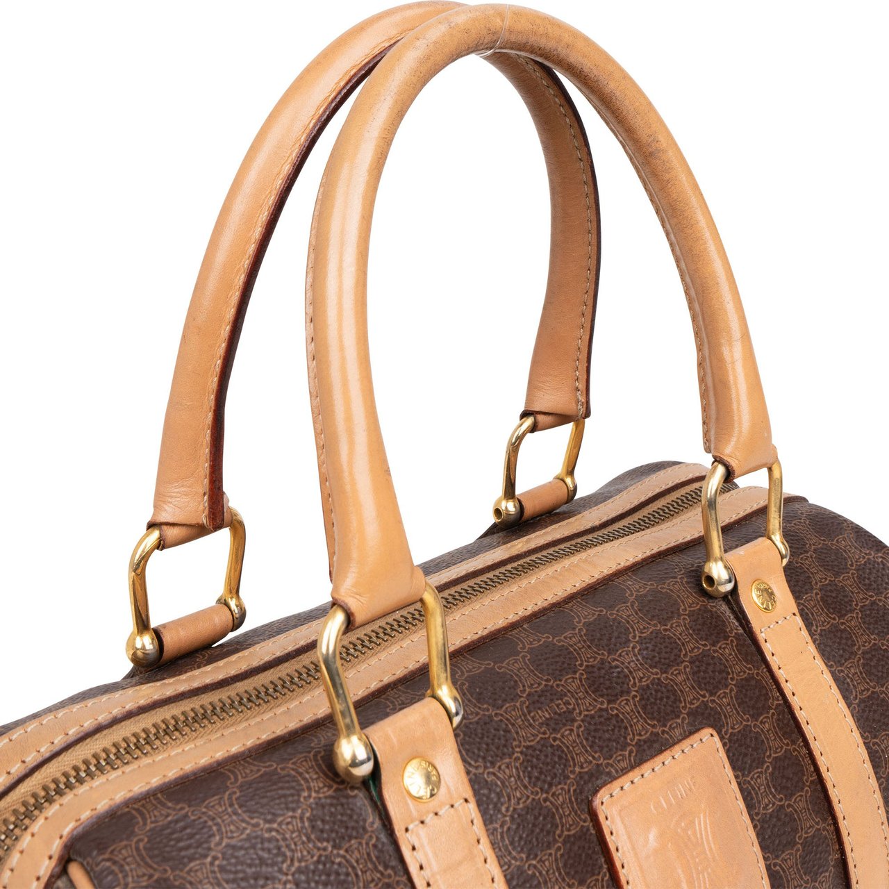 Celine Celine Maccadam Monogram Handbag Bruin
