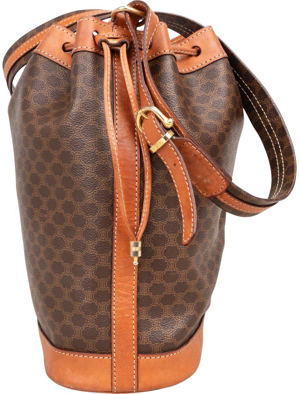 Celine Celine Maccadam Monogram Bucket Crossbody Bag Bruin