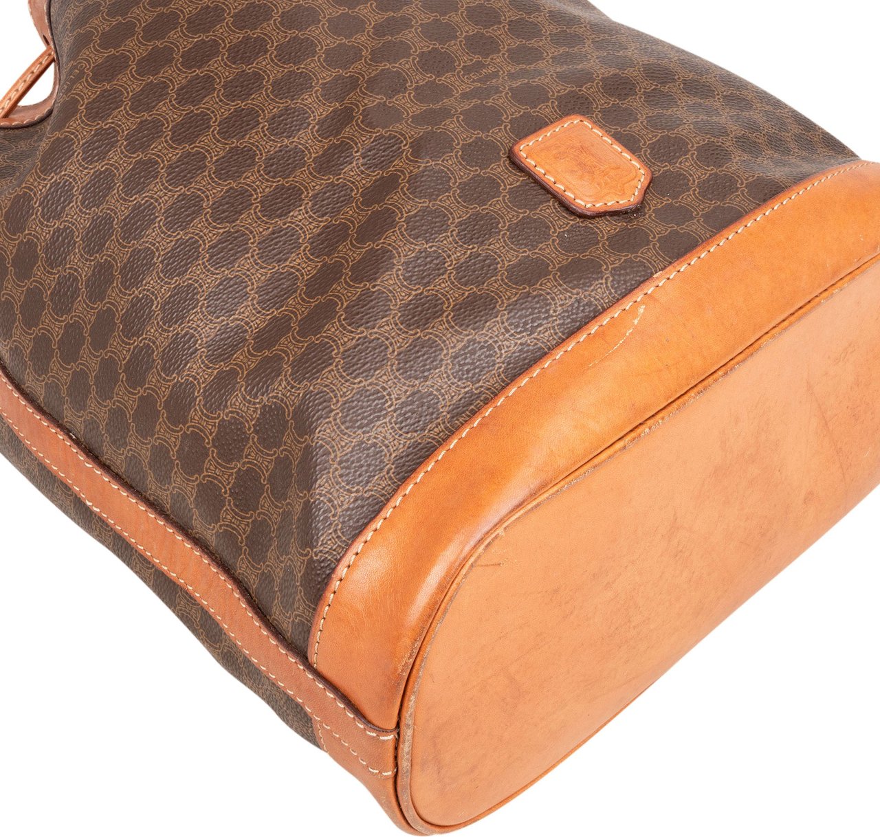 Celine Celine Maccadam Monogram Bucket Crossbody Bag Bruin