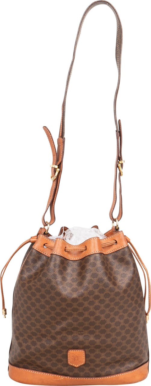 Celine Celine Maccadam Monogram Bucket Crossbody Bag Bruin
