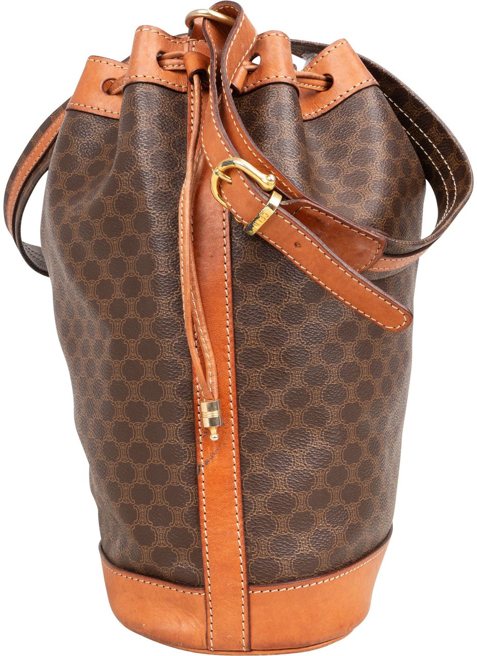 Celine Celine Maccadam Monogram Bucket Crossbody Bag Bruin