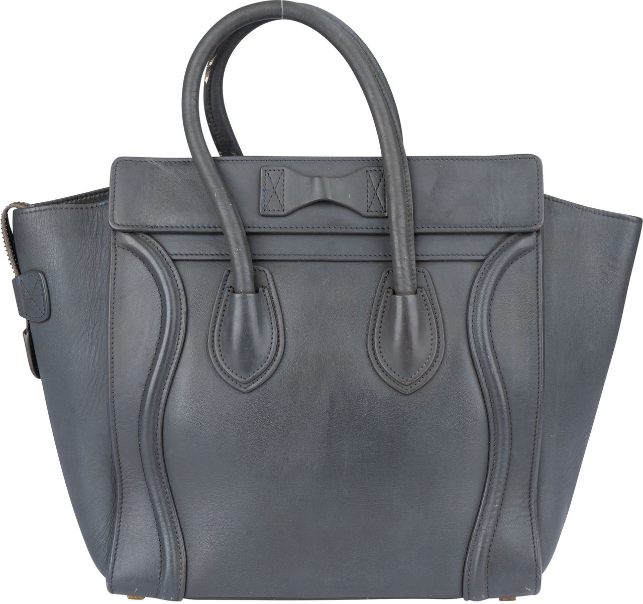 Celine Céline Grey Leather Luggage Handbag Donkergrijs