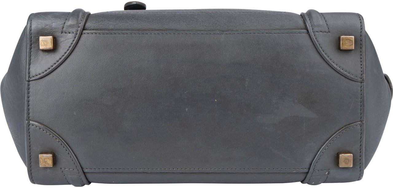 Celine Céline Grey Leather Luggage Handbag Donkergrijs