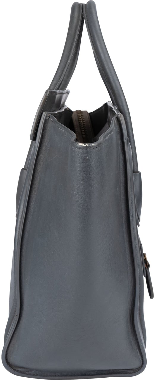 Celine Céline Grey Leather Luggage Handbag Donkergrijs