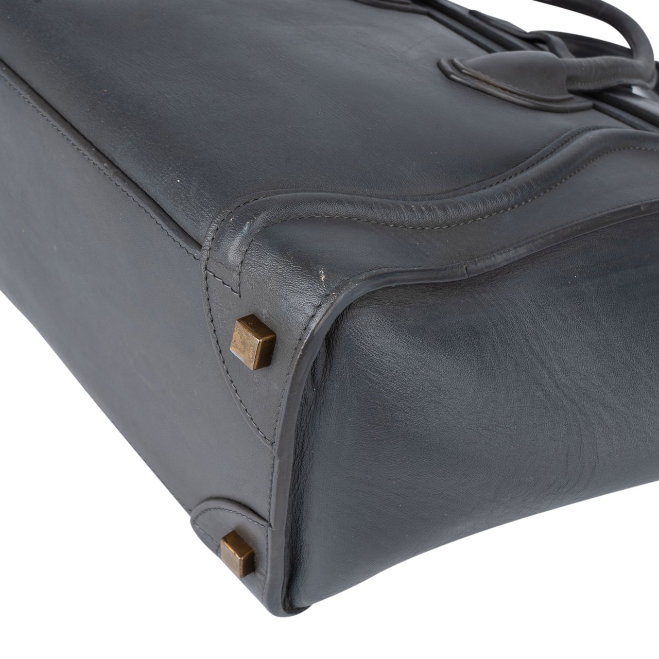 Celine Céline Grey Leather Luggage Handbag Donkergrijs