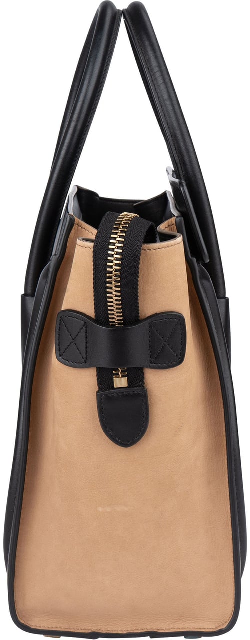 Celine Céline Tricolor Leather Luggage Handbag Zwart