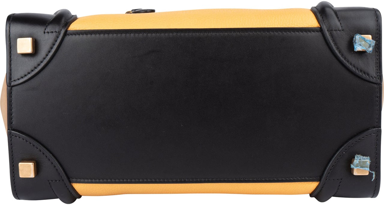 Celine Céline Tricolor Leather Luggage Handbag Zwart