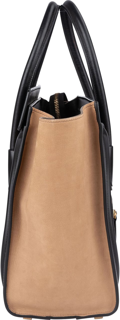 Celine Céline Tricolor Leather Luggage Handbag Zwart