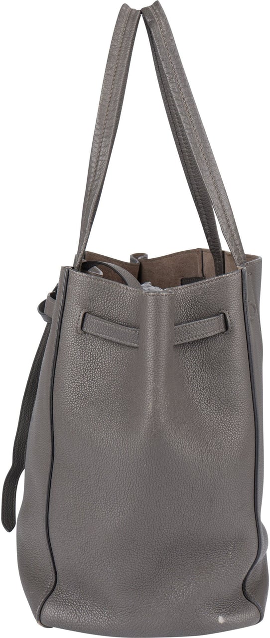 Celine Céline Grey Leather Phantom Tote Small Handbag Donkergrijs
