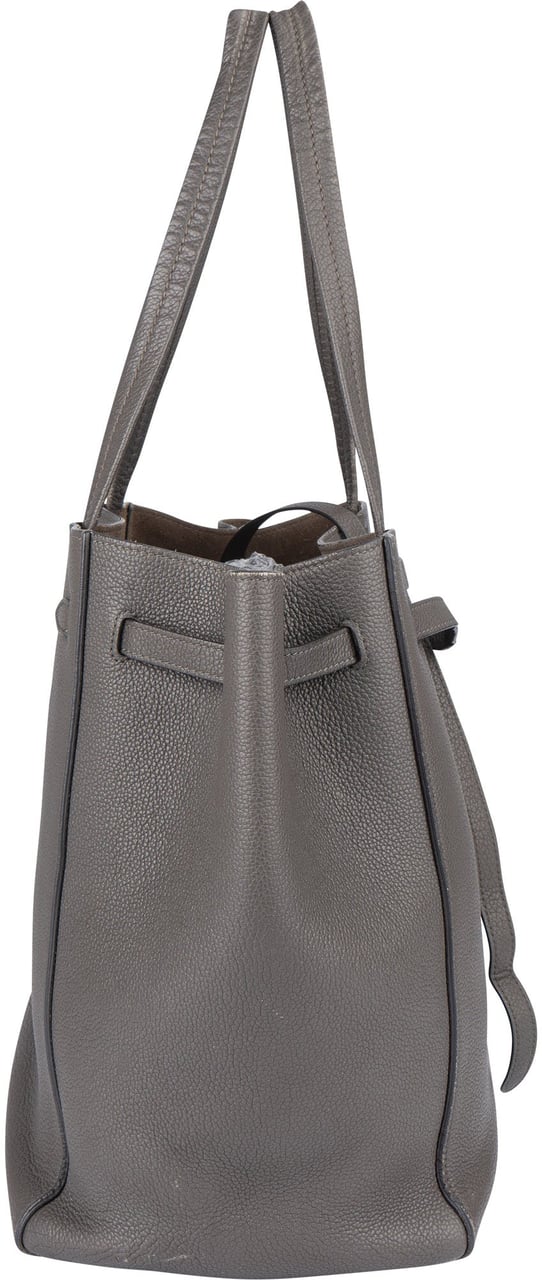 Celine Céline Grey Leather Phantom Tote Small Handbag Donkergrijs