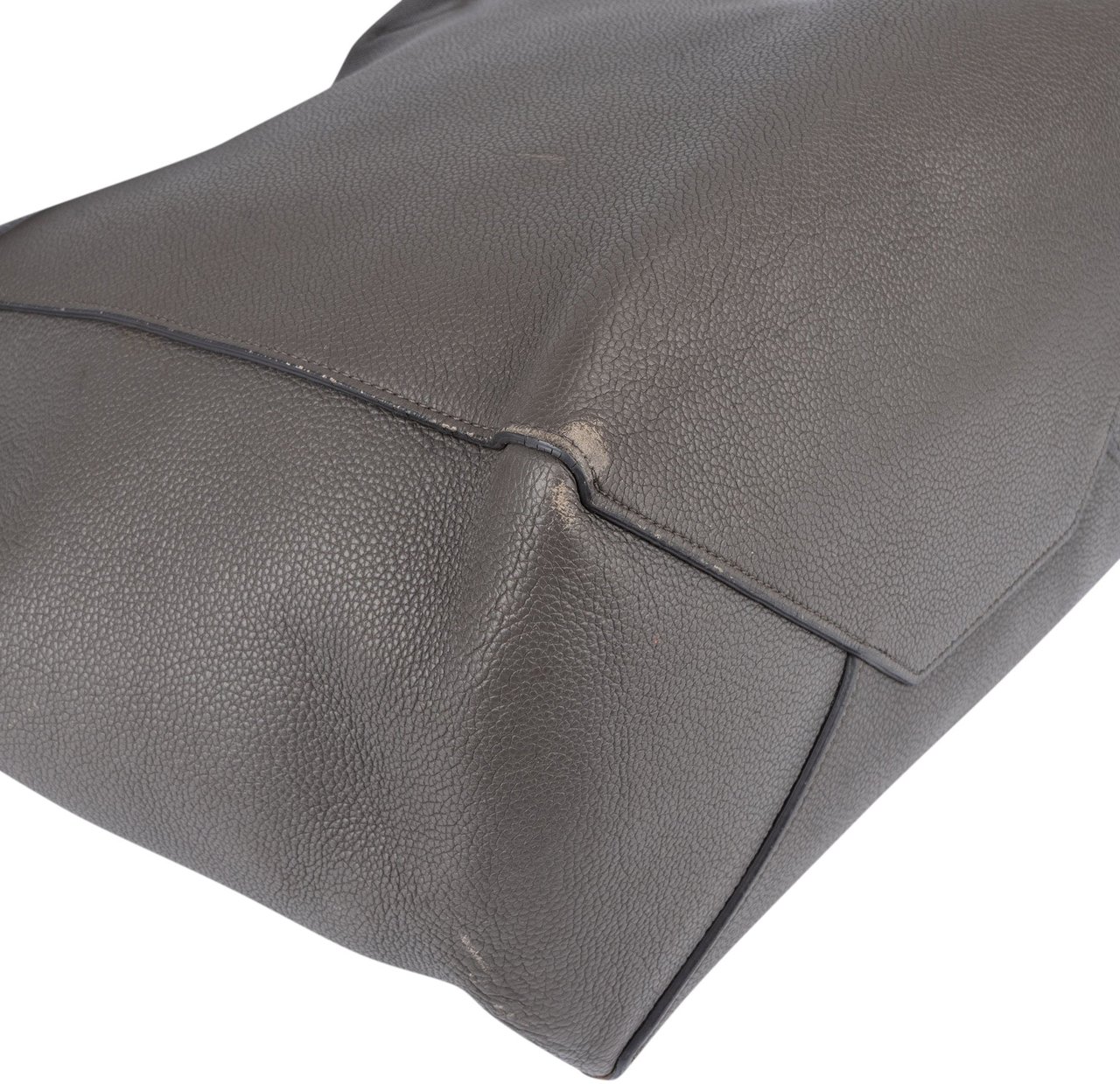 Celine Céline Grey Leather Phantom Tote Small Handbag Donkergrijs