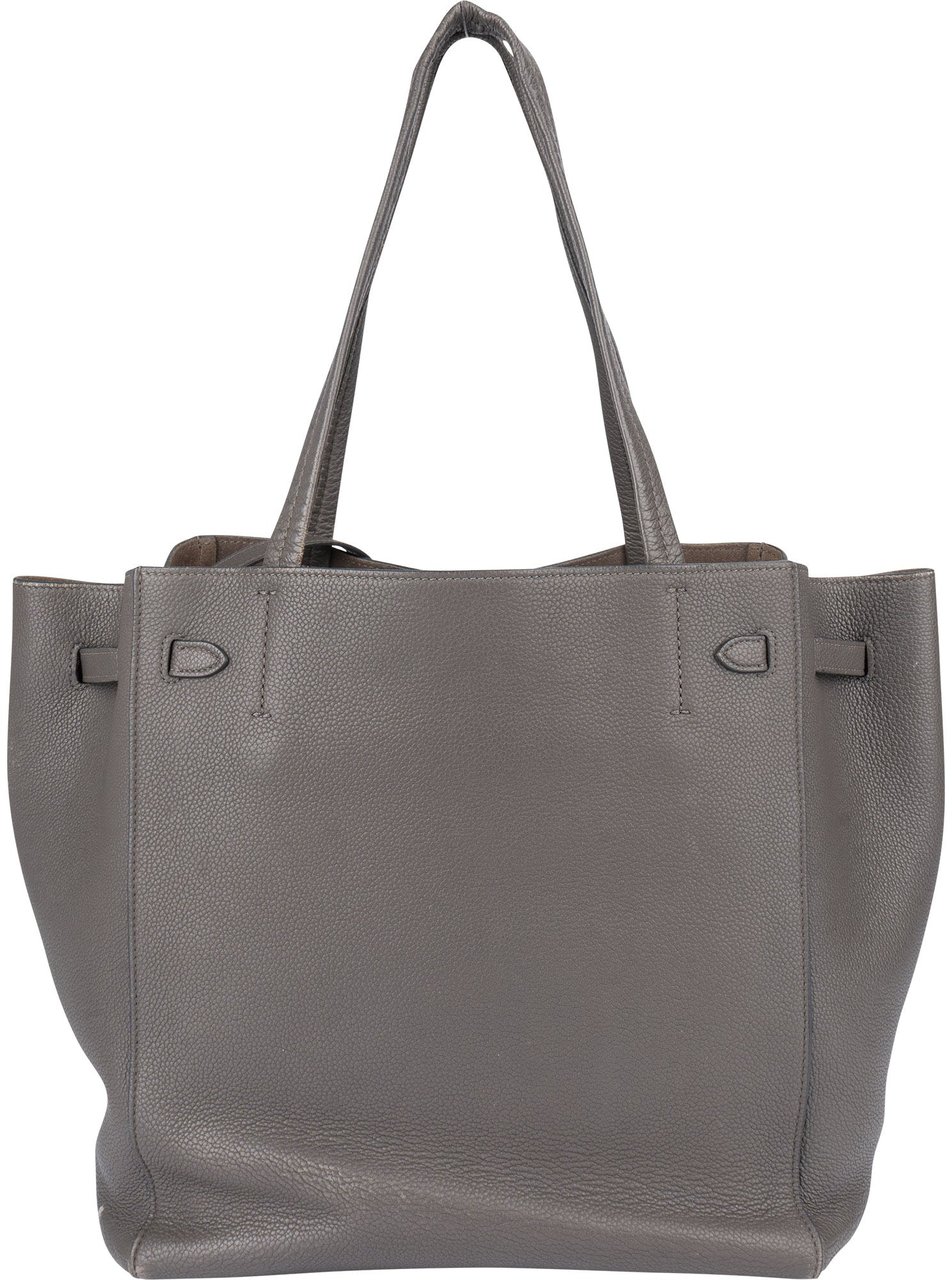 Celine Céline Grey Leather Phantom Tote Small Handbag Donkergrijs