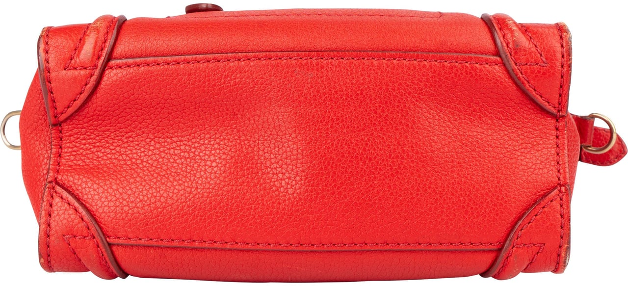 Celine Céline Red Leather Luggage Handbag Rood