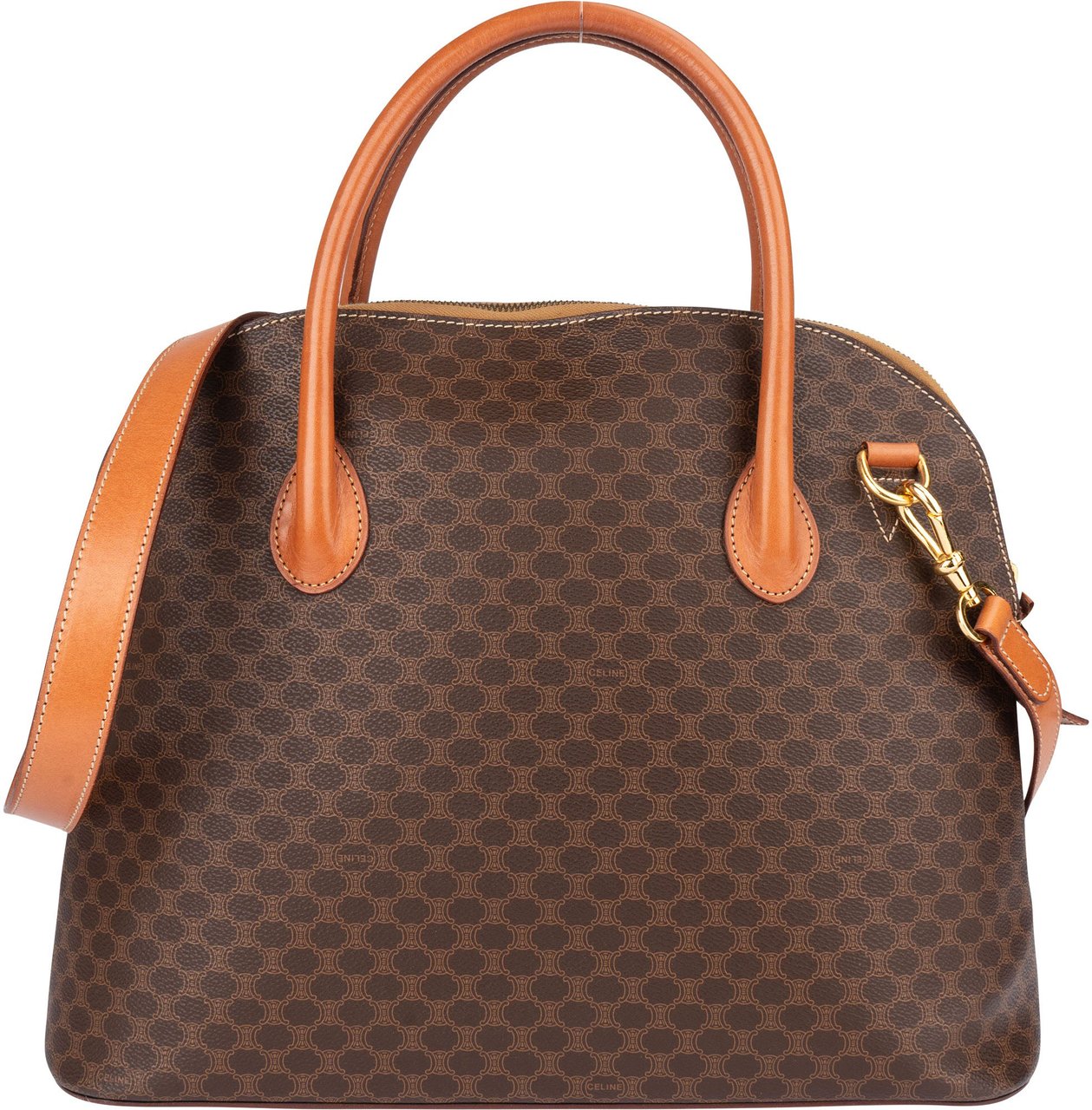 Celine Celine Maccadam Monogram Handbag Bruin