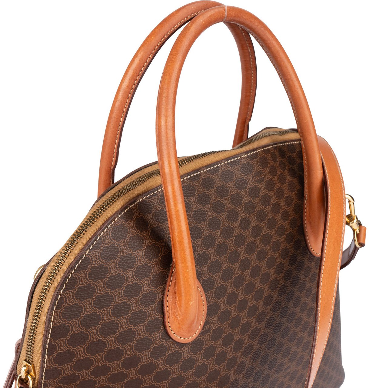 Celine Celine Maccadam Monogram Handbag Bruin
