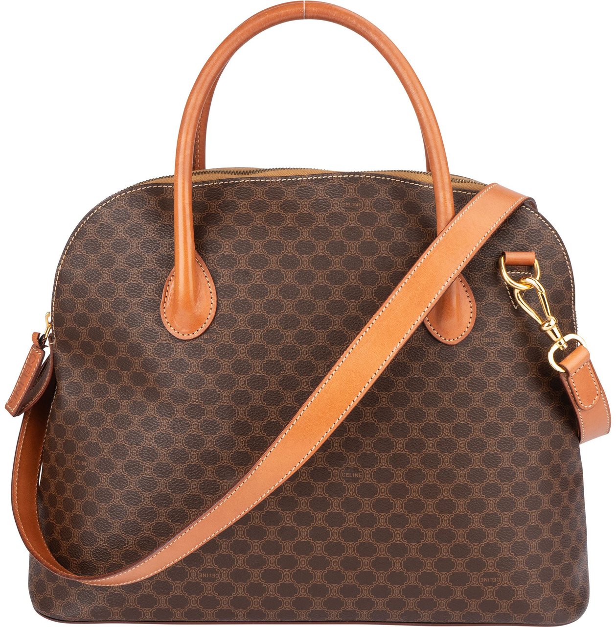 Celine Celine Maccadam Monogram Handbag Bruin