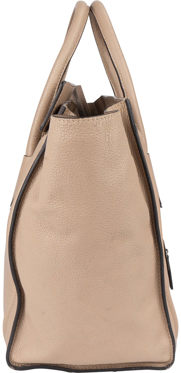 Celine Céline Taupe Leather Luggage Handbag Donkergrijs