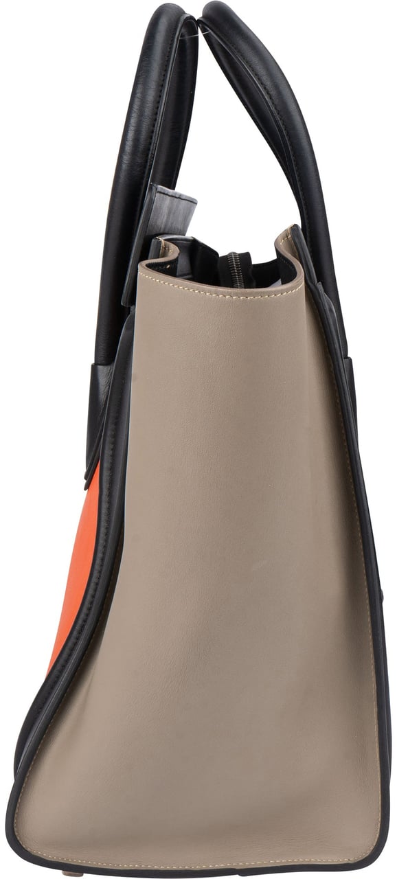 Celine Céline Tricolor Leather Luggage Handbag Zwart