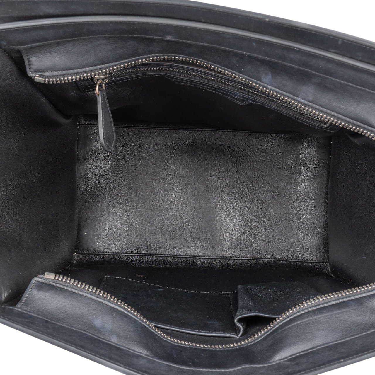 Celine Céline Tricolor Leather Luggage Handbag Zwart