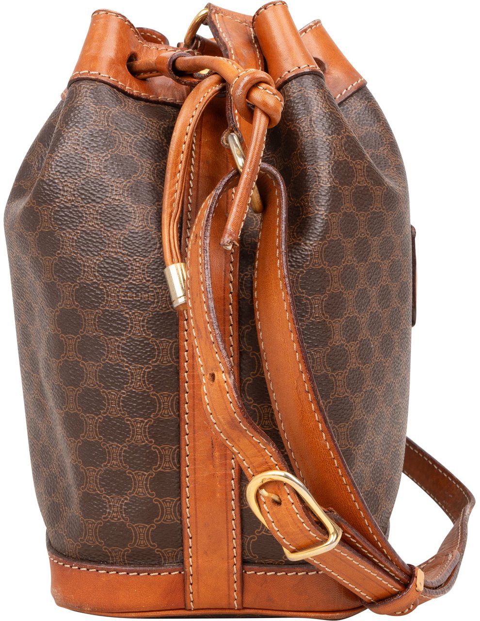 Celine Celine Maccadam Monogram Bucket Shoulder Bag Bruin