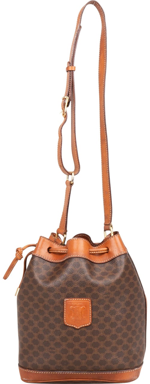 Celine Celine Maccadam Monogram Bucket Shoulder Bag Bruin