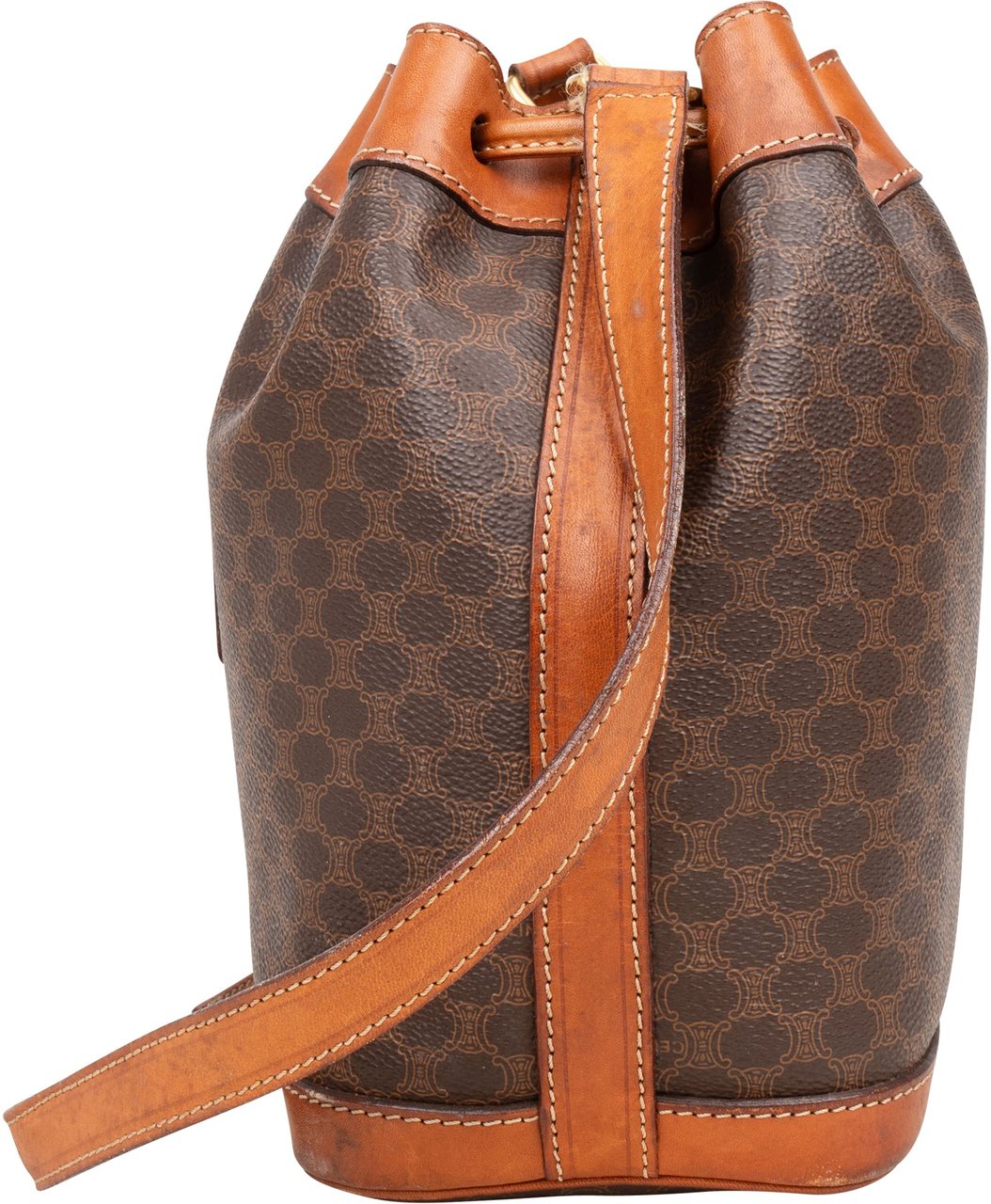 Celine Celine Maccadam Monogram Bucket Shoulder Bag Bruin