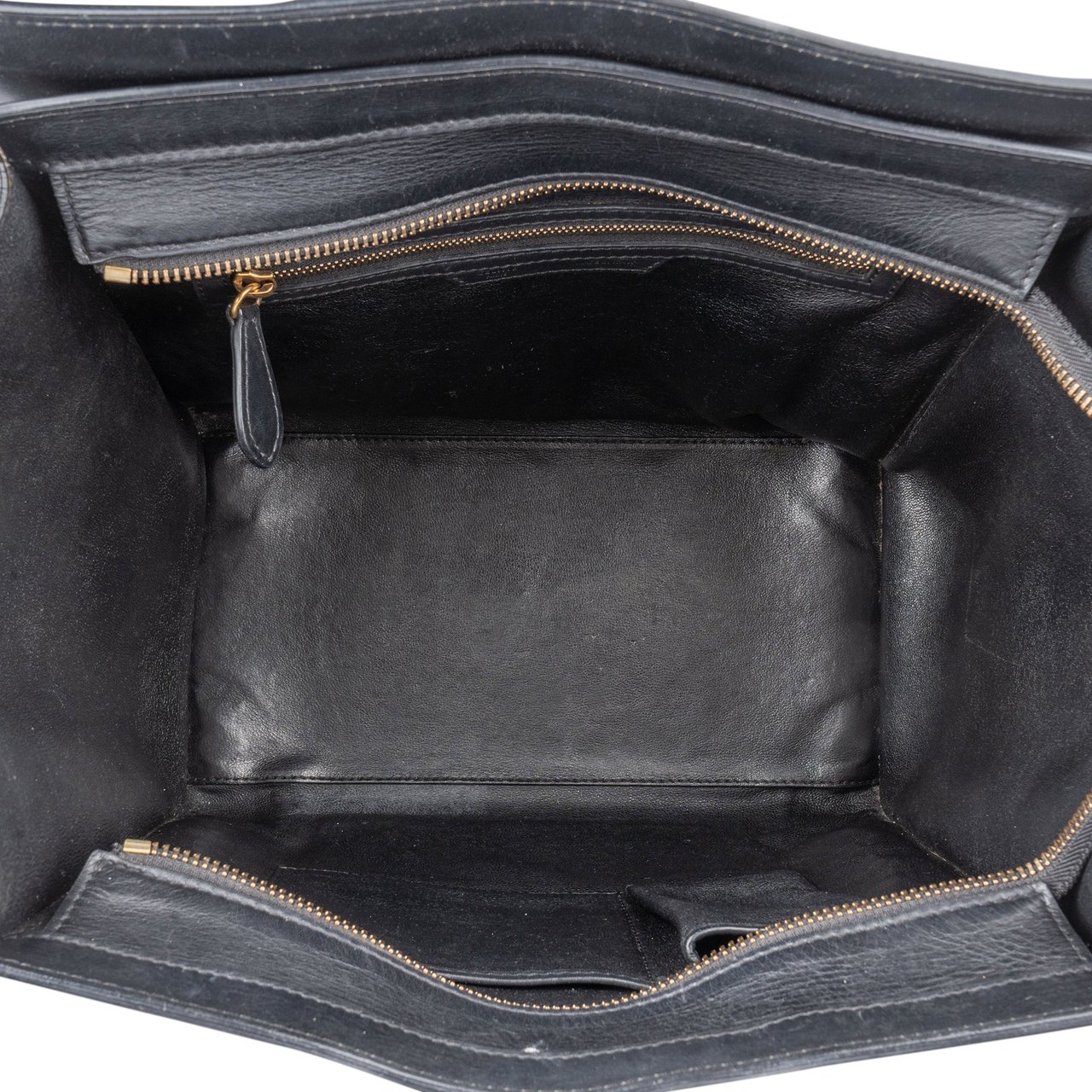 Celine Céline Tricolor Leather Luggage Handbag Zwart