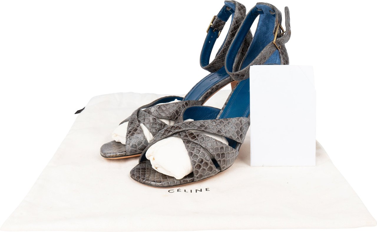Celine Céline Exotic Python Spartiates Heels (37) Divers