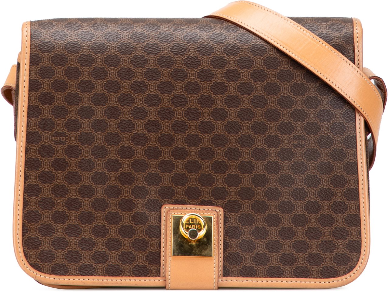 Celine Macadam Coated Canvas Crossbody Bruin